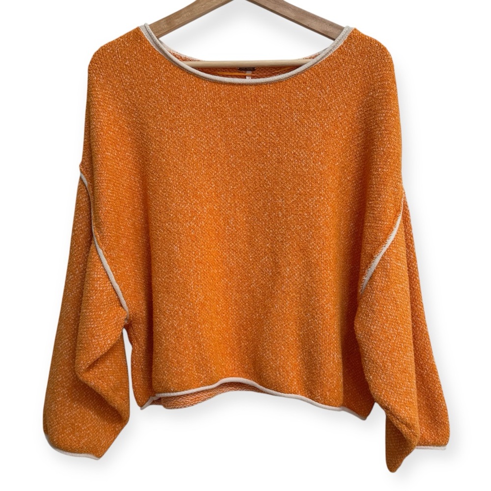 Free People Orange Crew Neck Sweater